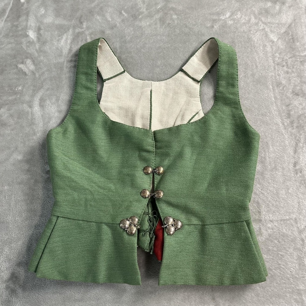 Green Women's Tank Top with Decorative Front Closure
